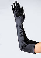 Довгі чорні рукавички