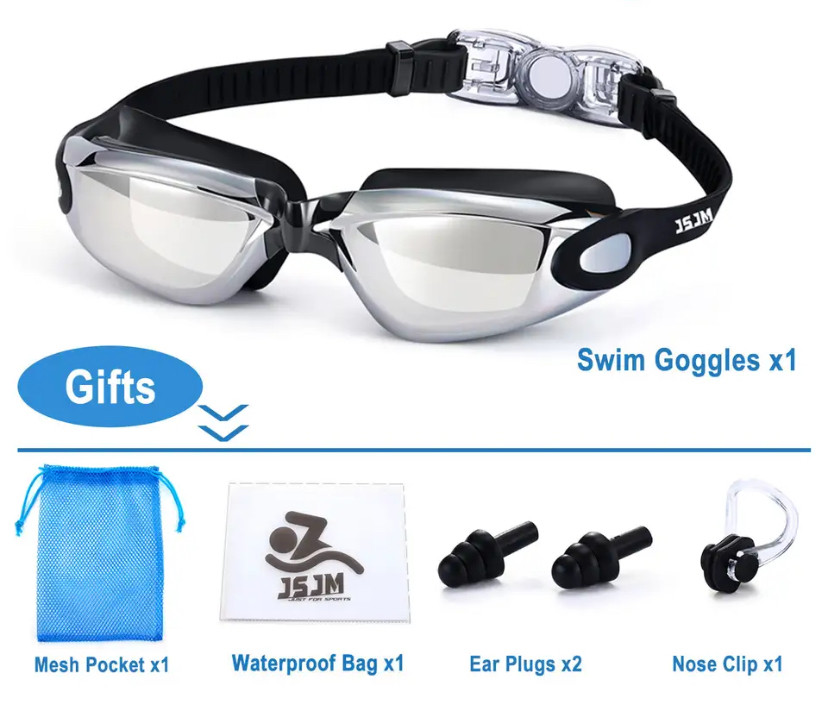 Плавательные очки водонепроницаемые регулируемые силиконовые JSJM - фото 1 - id-p2183005051
