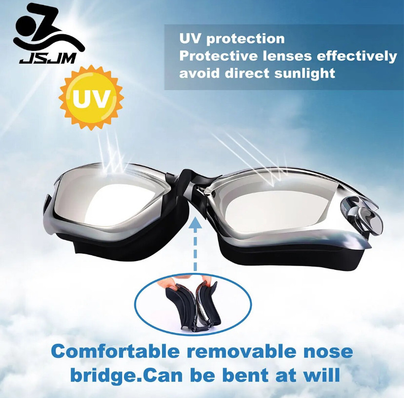 Плавательные очки водонепроницаемые регулируемые силиконовые JSJM - фото 4 - id-p2183005051