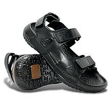 Сандалі чоловічі шкіряні Pegada (Бразилія) чорні з липучками повсякденні літні босоніжки  133405-04