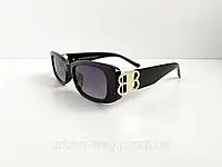 Солнцезащитные очки женские брендовые прямоугольные, черные стильные очки с широкой дужкой
