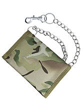 Кошелек тактический армейский военный бумажник с цепочкой для ВСУ KOMBAT UK Military Wallet Мультикам EK-77