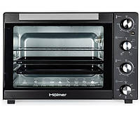 Електродуховка Holmer HEO-162CL Black, 1900w, 60л, конвекція, в комплекті 2 деко з антипригарним покриттям та