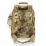 Тактичний рюкзак із чохлом для рації 50-60 л. Чорного кольору, фото 7