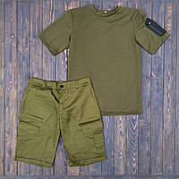 Комплект мужской ( шорты карго+ футболка) Летний мужской костюм шорты футболка Молодежный весенний
