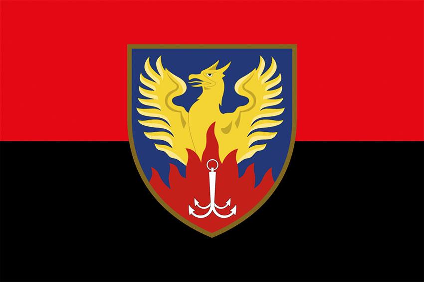 Прапор Центру медичної реабілітації та санаторного лікування «Одеський» МО України червоно-чорний