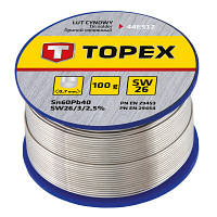 Припій для паяння Topex олов'яний 60%Sn, дріт 0.7 мм, 100 г 44E512 YTR