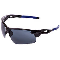 Cпортивные cолнцезащитные очки велоочки Oakley 2496 Black-Grey-Blue