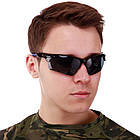 Cпортивні сонячні окуляри велоколірки Oakley 2496 Black-Grey-Blue, фото 5