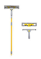 /Швабра для миття вікон 2в1 насадка з мікрофібри 25 см металева ручка телескоп 75125см