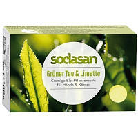Твердое мыло Sodasan органическое антибактериальное Зеленый чай-Лайм 100 г 4019886190152 OIU