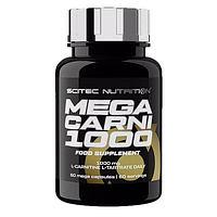 Scitec Nutrition Mega Carni 1000, 60 капсул, жиросжигатели для спортсменов, L-карнитин 1000 мг, для похудения