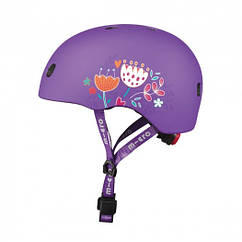 Захисний шолом Micro Фіолетовий з квітами (48–53 cm, S) AC2137BX