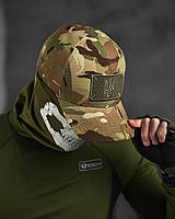 Тактична кепка мультикам рипстоп армейська польова, Універсальна військова бейсболка камуфляжна з Тризубом