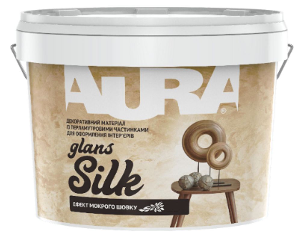 Декоративне перламутрове покриття з ефектом мокрого шовку AURA Silk Glans, 5л