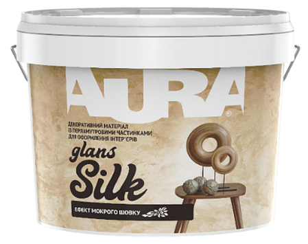 Декоративне перламутрове покриття з ефектом мокрого шовку AURA Silk Glans, 5л, фото 2