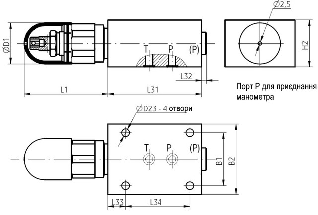 розміри клапана DBDS10-P-10