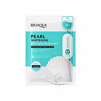 Отбеливающая антивозрастная тканевая маска для лица, BIOAQUA Pearl