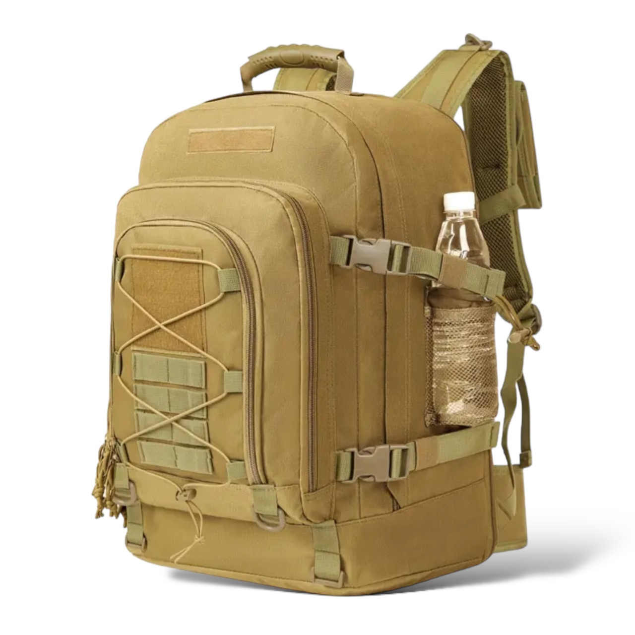 Тактичний рюкзак із чохлом для рації 50-60 л. Коричньового кольору