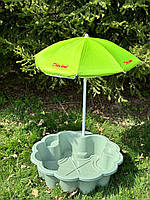 Пісочниця ЕКО 81 см * 81 см Долоні зелена, парасоля салатова