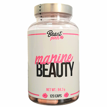 Рибний колаген з гіалуроновою кислотою та Вітаміном С BeastPink Marine Beauty 120 капсул
