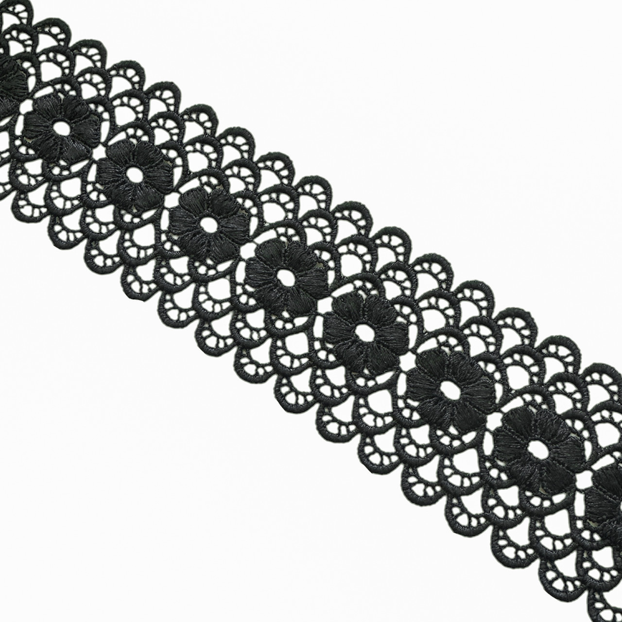 Мереживо макраме 6,5 см колір - чорний, фото 1