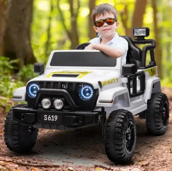 Дитячий електромобіль на акумуляторі Джип Jeep M 5103 з пультом радіокерування для дітей 3-8 років Білий