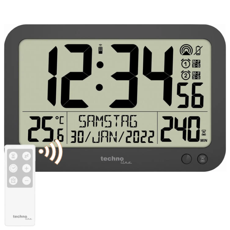 Годинник Кухонний Електронний Настінний для дому Technoline WS8026 Black (WS8026) Німеччина, фото 1