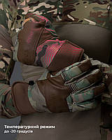 Перчатки тактические защитные мужские зимние для ВСУ военные BEZET XL Камуфляж EK-77