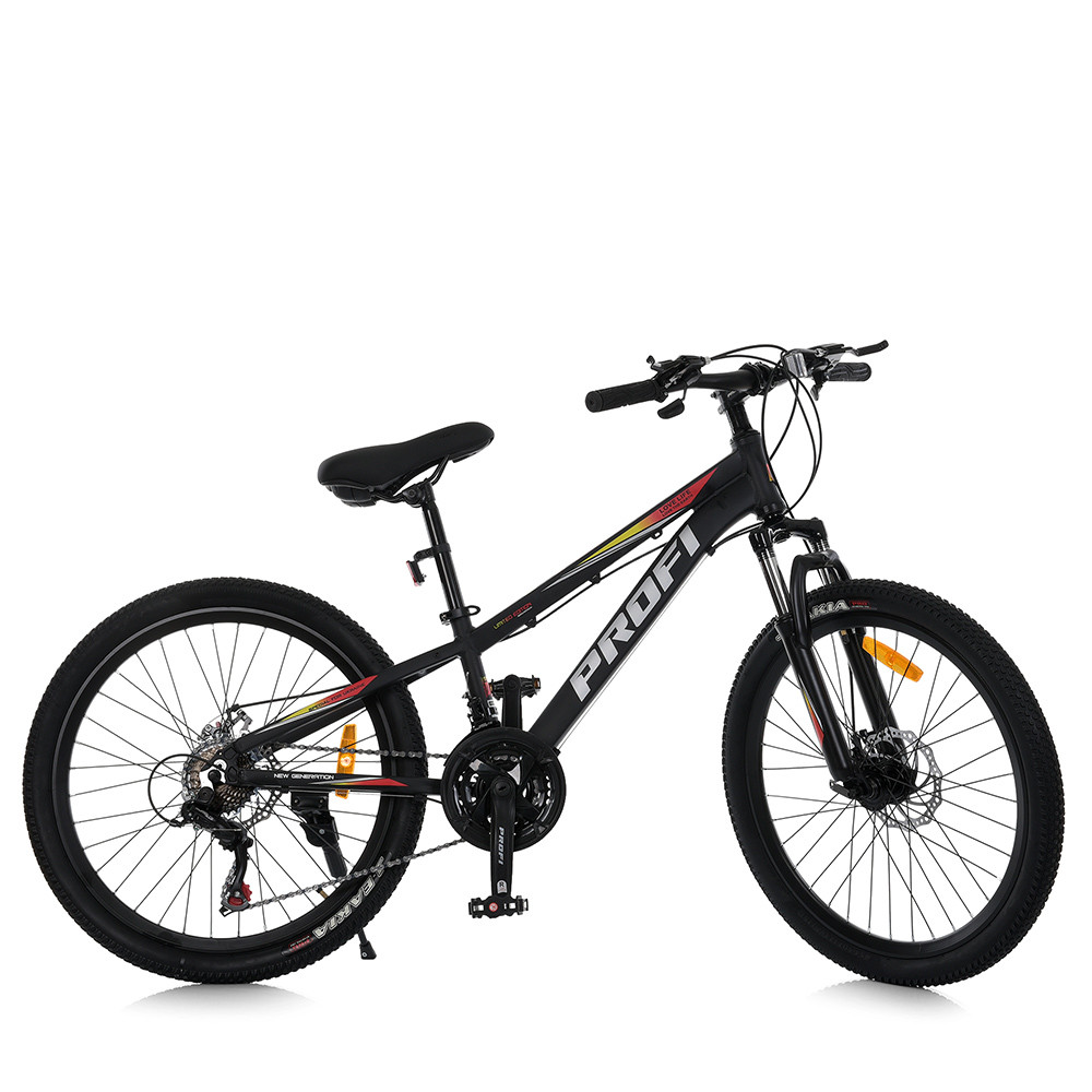 Спортивний велосипед 24 дюйми Profi (рама 11", SHIMANO 21SP) MTB2401-2 Чорний