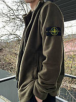 Флиска мужская качественная кофта STONE ISLAND хаки Стон Айленд