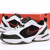 Кроссовки мужские и женские Nike Air Monarch white black / Найк аир Монарх белые черные