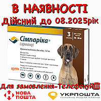 Simparica (Симпарика) Таблетки від бліх та кліщів для собак вагою від 40 до 60 кг (1 упаковка)