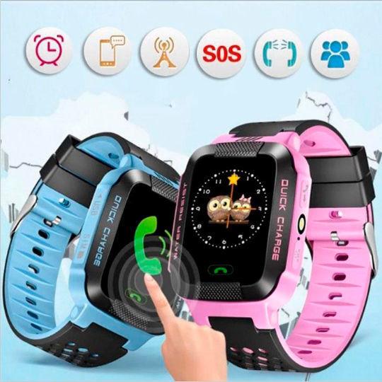 Детские смарт часы Smart Y21 яркий фонарик розовые - фото 4 - id-p2183028619