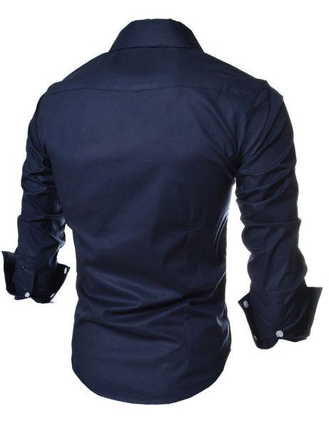 Рубашка приталенная M, L, XL, XXL ( темно-синяя ) - фото 2 - id-p2183028670