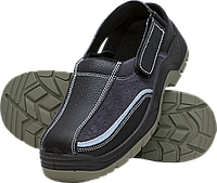 Сандалі зі сталевим підноском робочі шкіряні REIS BRTURTLE BO чорний-оливково