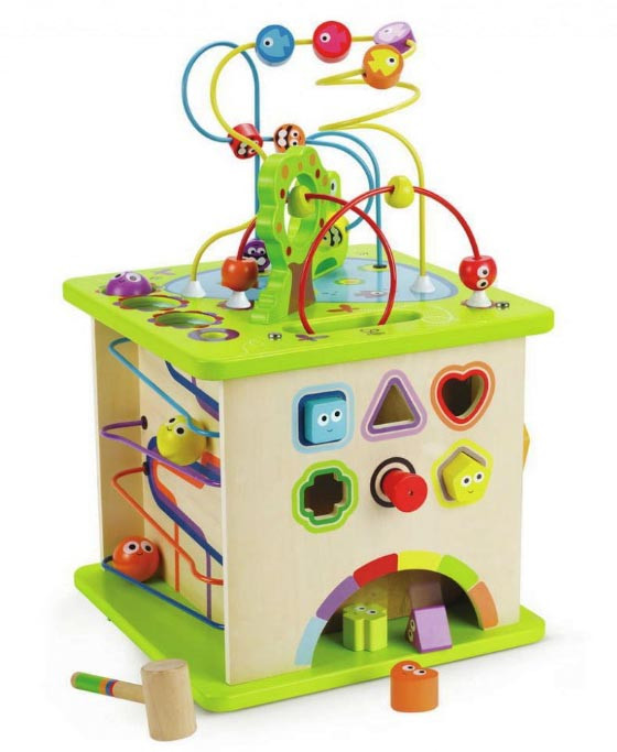 Дитячий розвиваючий Куб Сільські звірята Hape E1810 Бізікуб дерев'яний