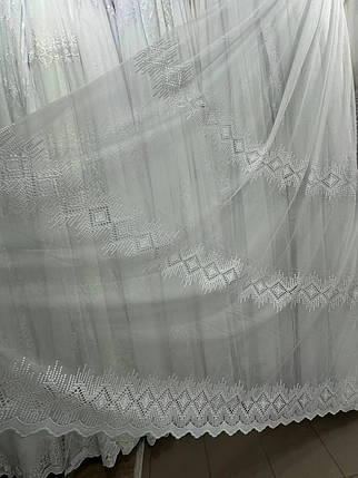 Бамбукова тюль з шикарною вишивкою №12488SR у вітальню, спальню, фото 1