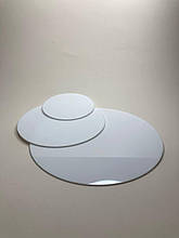 Білий (молочний) круг із пластику діаметром 20 см, оргскло непрозоре 5 мм