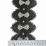 Мереживо макраме 7,0 см колір - чорний, фото 2