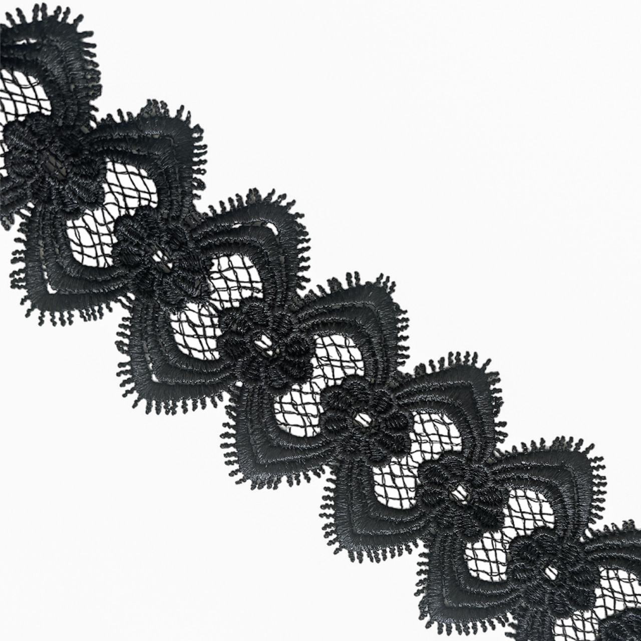 Мереживо макраме 7,0 см колір - чорний, фото 1