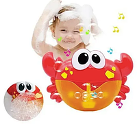 Музыкальная игрушка для ванны, краб пускающий мыльные пузыри TK Group "Булько Краб" 65558, красный