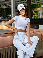 Жіночий літній костюм топ + штани, рубчик норма — розмір 42-48, колір уточнюйте під час замовлення