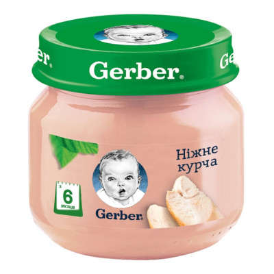 Детское пюре Gerber нежный цыплёнок 80 г 7613033644948 YTR - фото 1 - id-p2171321449