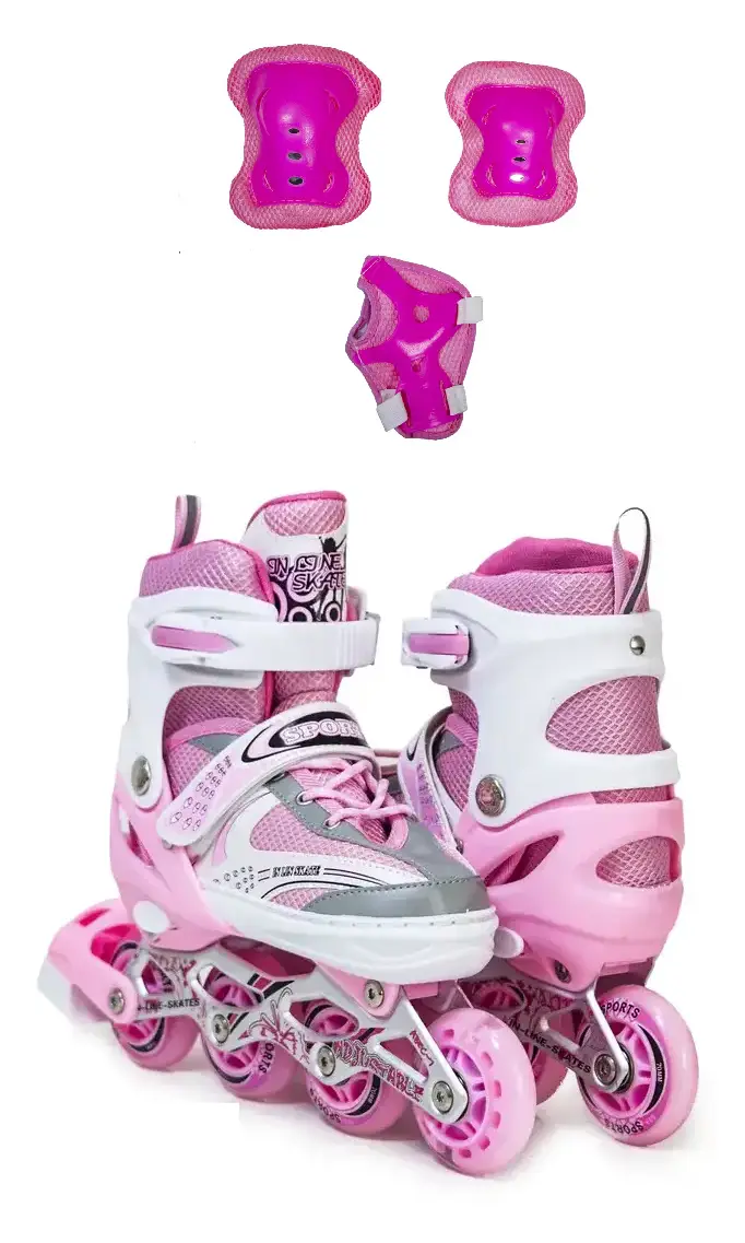 Ролики із захистом Happy Рожеві, розмір 34-38