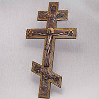 Распятие крест настенный с креплением Veronese 42х22 см 75930 бронзовое покрытие