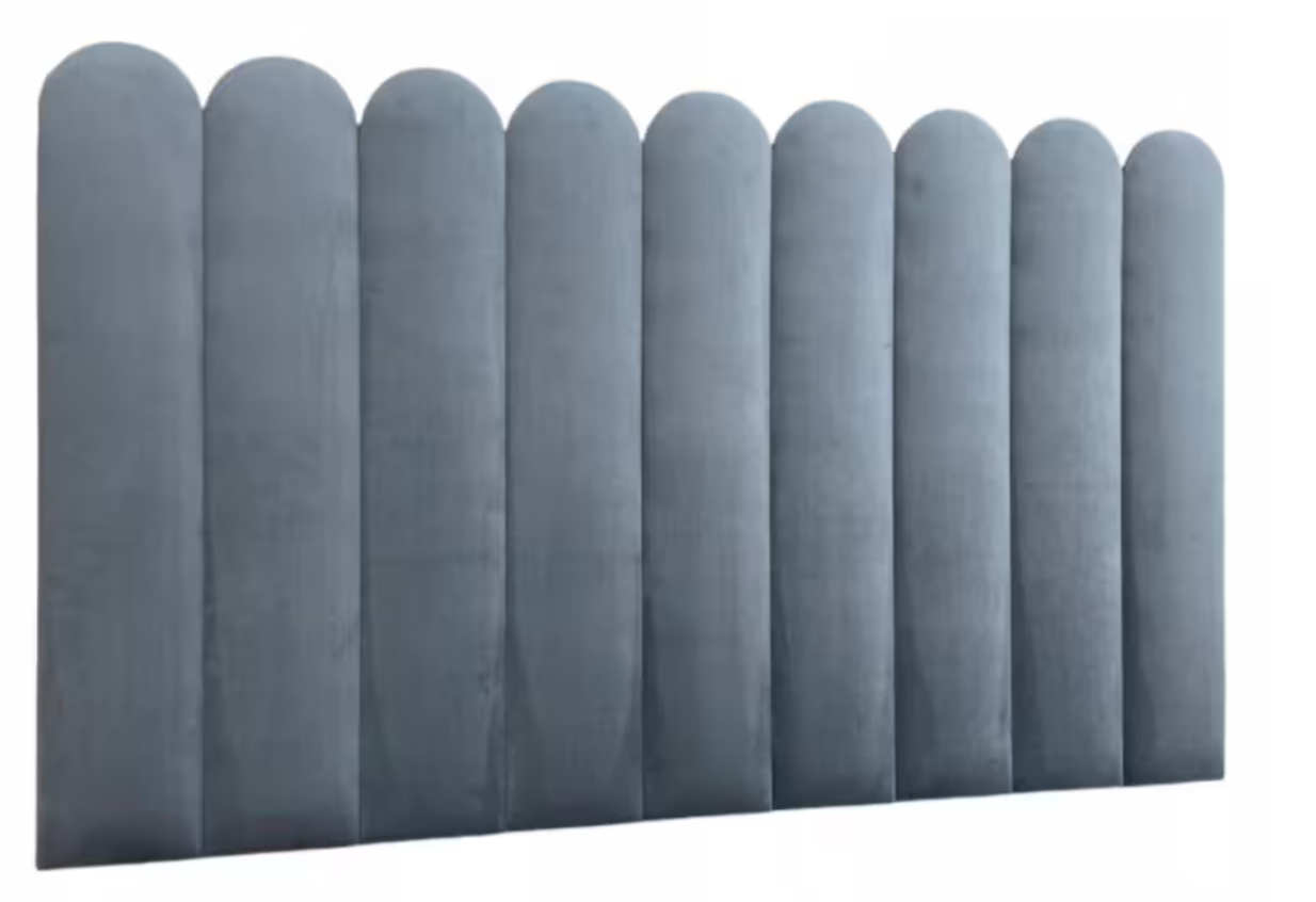 М'яка настінна панель декоративна прямокутник зі скругленням оксамит PARIS 100х20х4см Синій (97016pan), фото 1