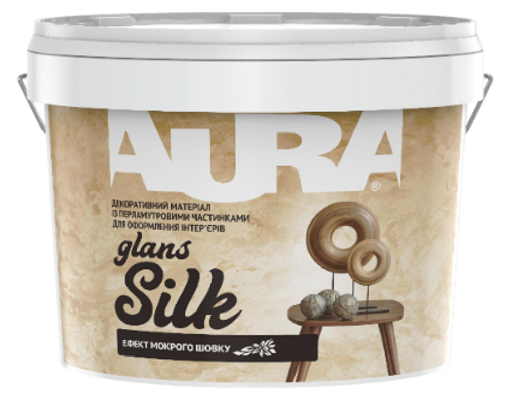 Декоративне перламутрове покриття з ефектом мокрого шовку AURA Silk Glans, 1л