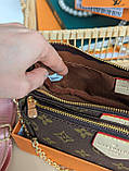 Сумка женская 3 в 1 Louis Vuitton Multi Pochette bag корч.+ коричниевый, фото 6