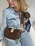 Сумка женская 3 в 1 Louis Vuitton Multi Pochette bag корч.+ коричниевый, фото 7